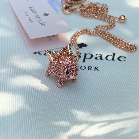 kate spade Jewelry - Kate spade crystal flying piggy Necklace